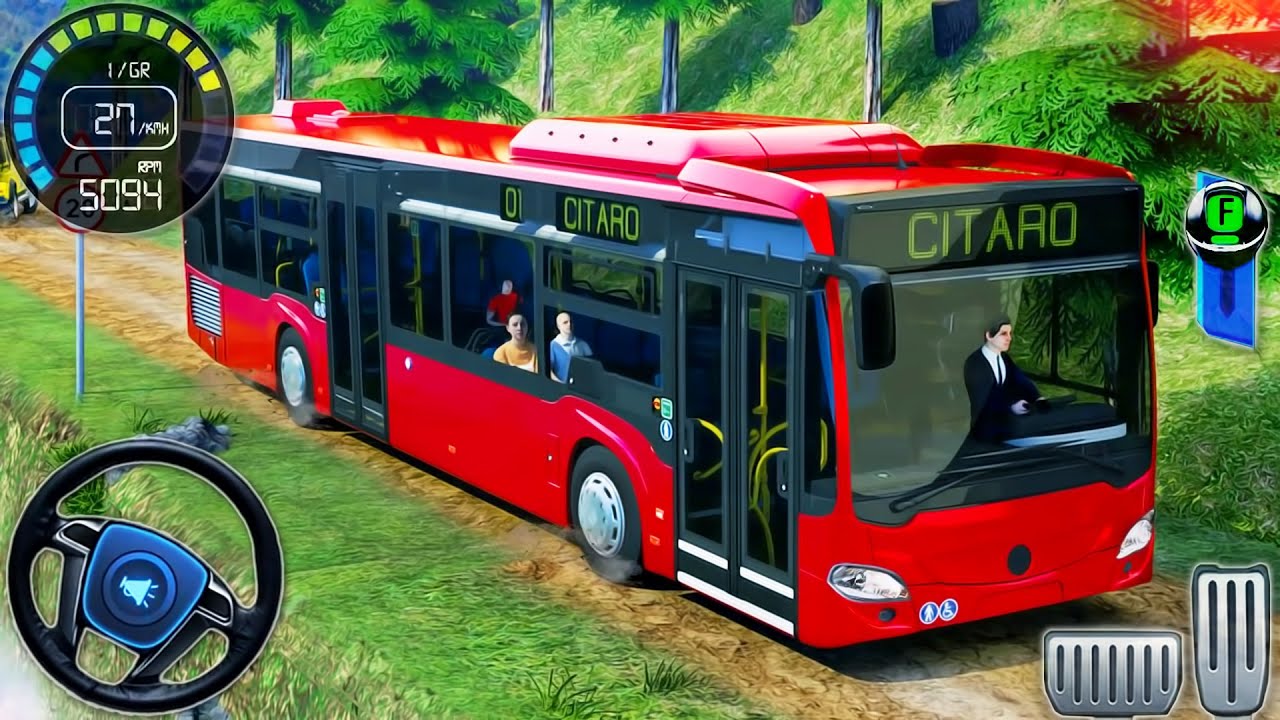 Offroad Coach Bus Driving 2024 - Real Uphill Bus Drive 3D Simulator - Android GamePlay #2