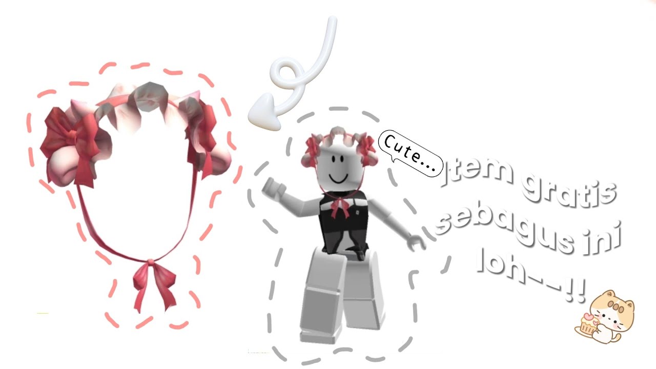 Cara mendapatkan item gratis stawberry shortcake headband super cute di roblox✨️🎀  