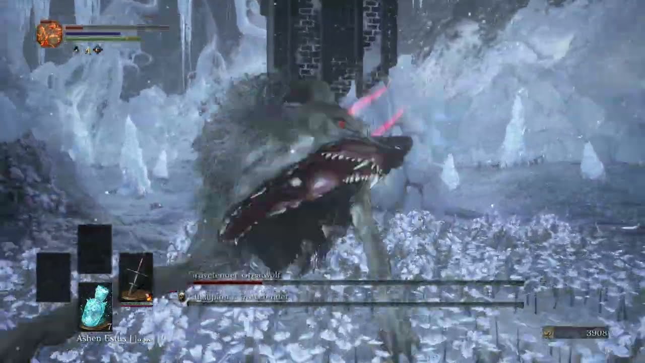 Dark Souls 3 - Gravetender Greatwolf and Champion SL1 No Damage