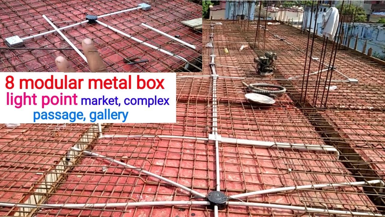 Chhat electrical wiring work fo 8 modular metal box light ।। chhat consild electrical wiring