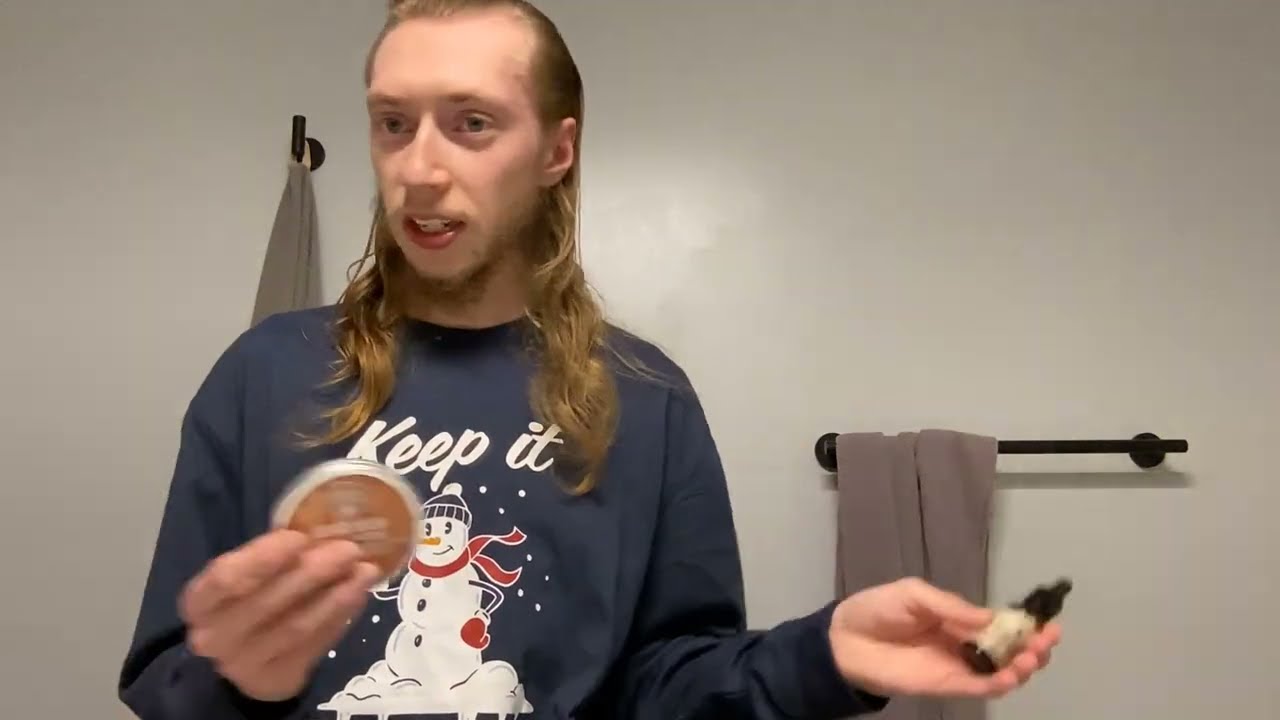 Beard oil vanilla scent /beard balm cedar pine scent combination nightly routine 