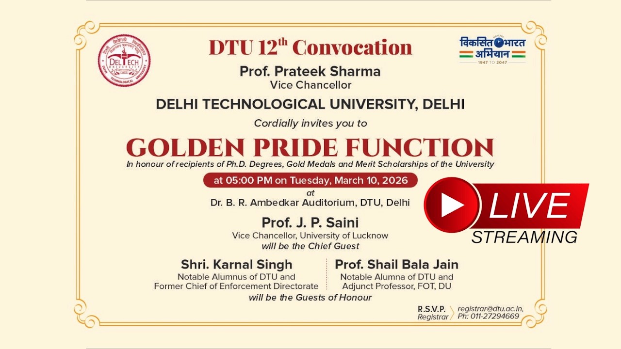 DTU GOLDEN PRIDE FUNCTION-10th March-2026 LIVE