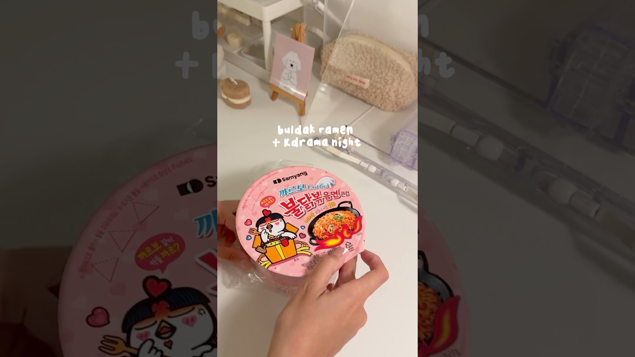 trying buldak ramen for the first time ⁓ 🍜 #buldak #ramen #asmr #kdrama #kdramalovers