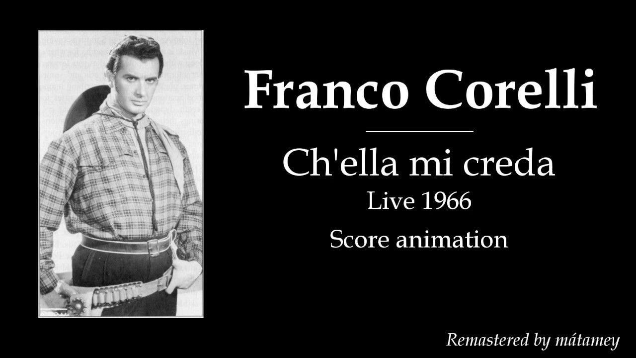 Franco Corelli: Ch'ella mi creda (Score animation + GREAT sound) [Live 1966]