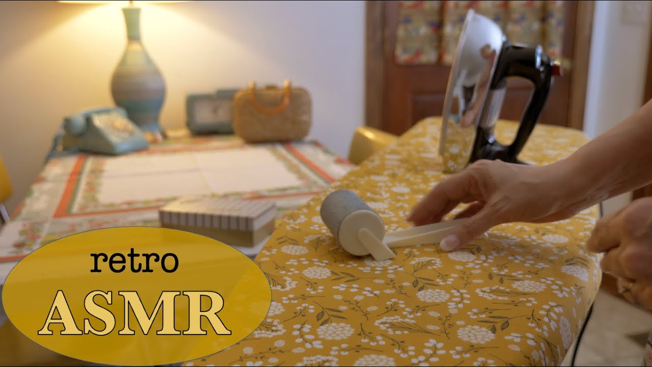 Ironing and Lint Rolling for Sleep 🥱😴  Retro 60s ASMR ✨ Fabric Handling (No Talking)