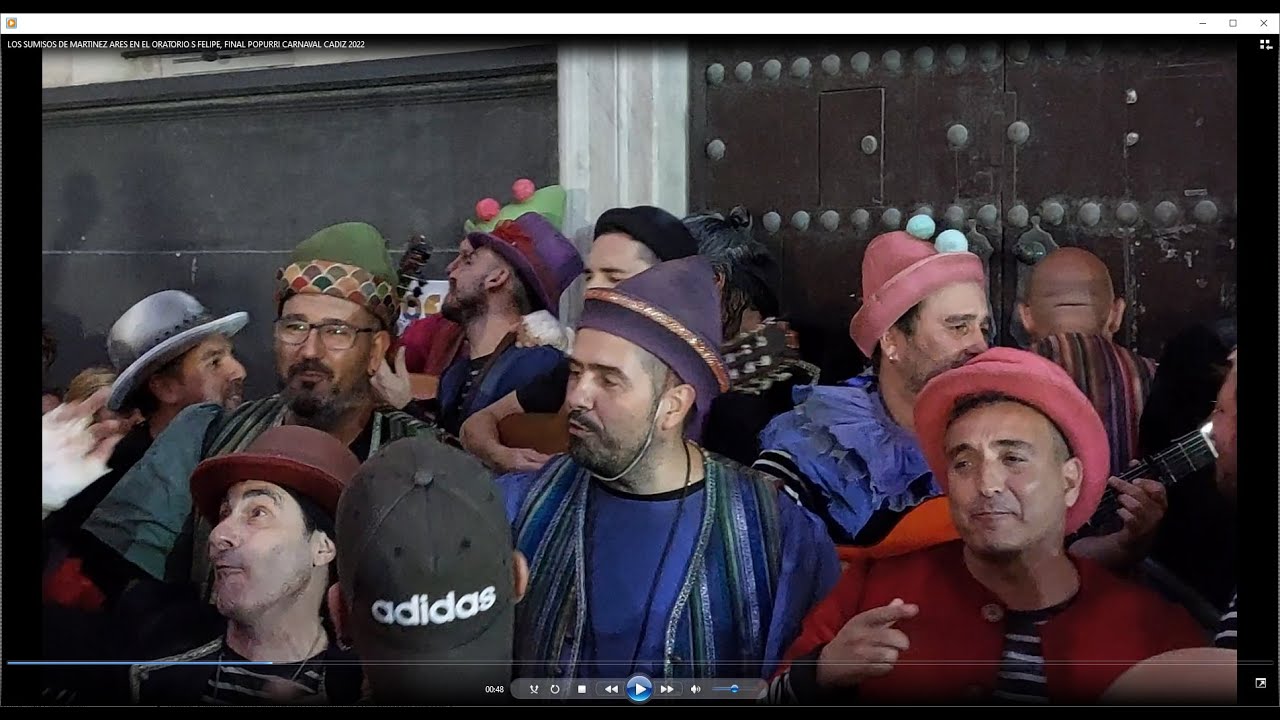 LOS SUMISOS DE MARTINEZ ARES EN EL ORATORIO S FELIPE, FINAL POPURRI CARNAVAL CADIZ 2022