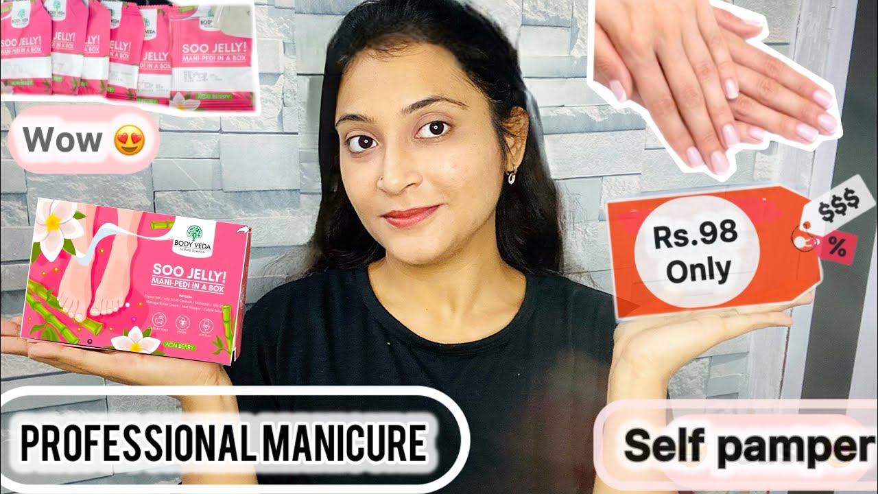  Self pamper 💅🏻at just Rs.98 || Easy manicure at home🏠 Body Veda pedicure manicure kit review +demo