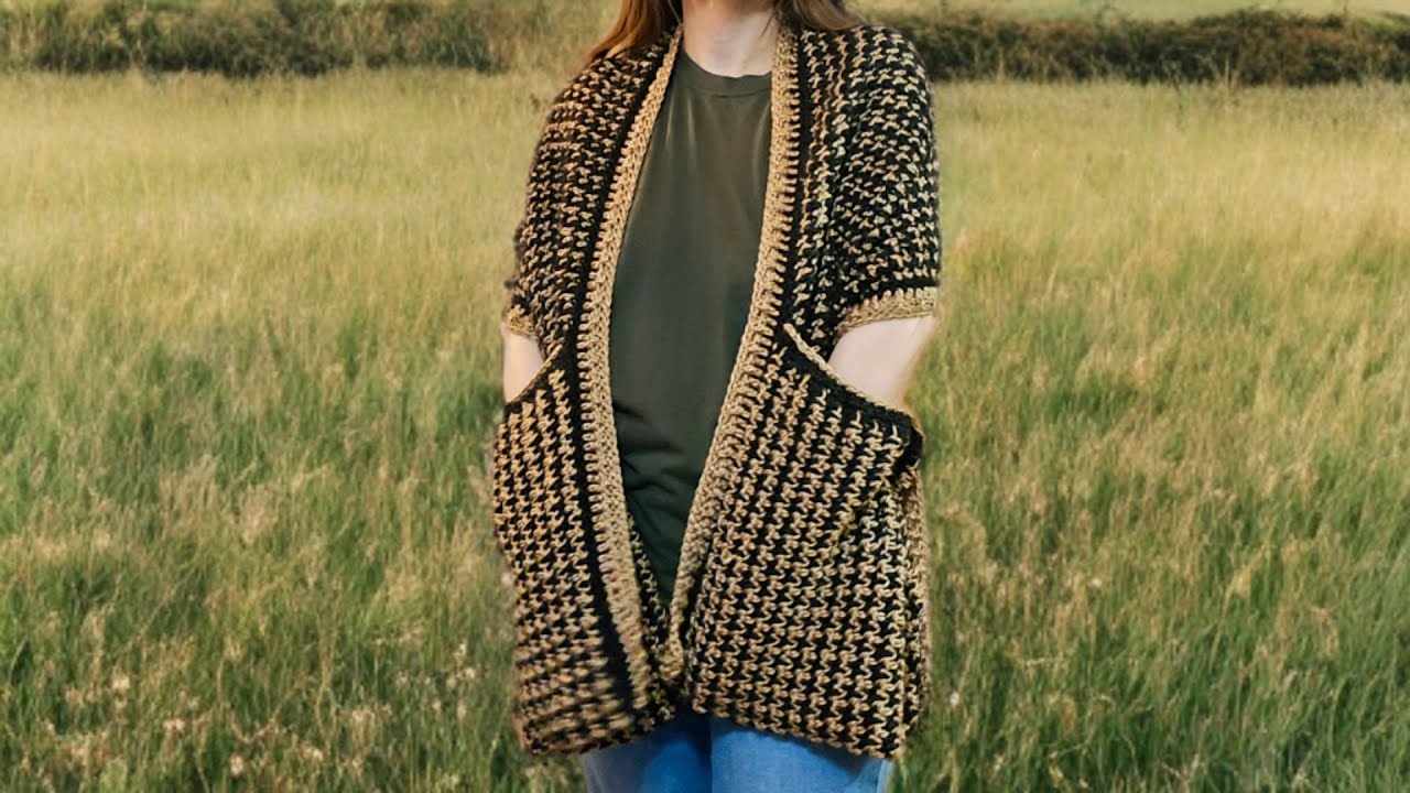 Crochet Easy Pocket Shawl - Pocket Scarf Tutorial