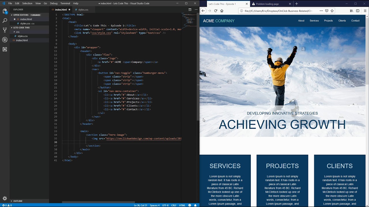 Build a web page from scratch!  HTML5, CSS3, JavaScript Tutorial