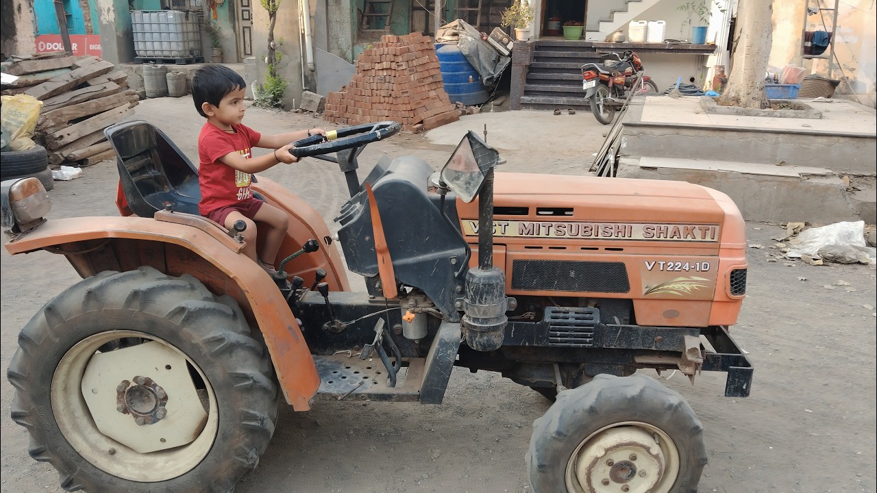 He couldn't Stop smiling at the first tractor 🚜 ride Cute toddler reactions,baby laughing on tractor