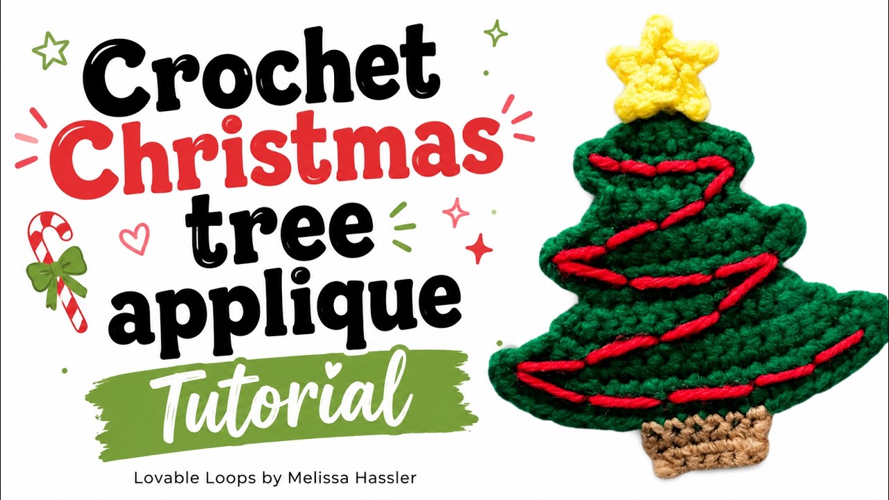 Crochet Christmas Tree Applique (tutorial)