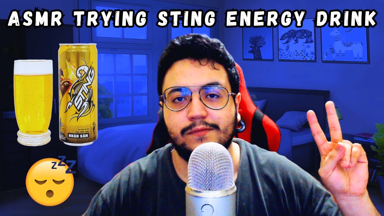 ASMR Trying STING Energy Drink & Whisper Rambling