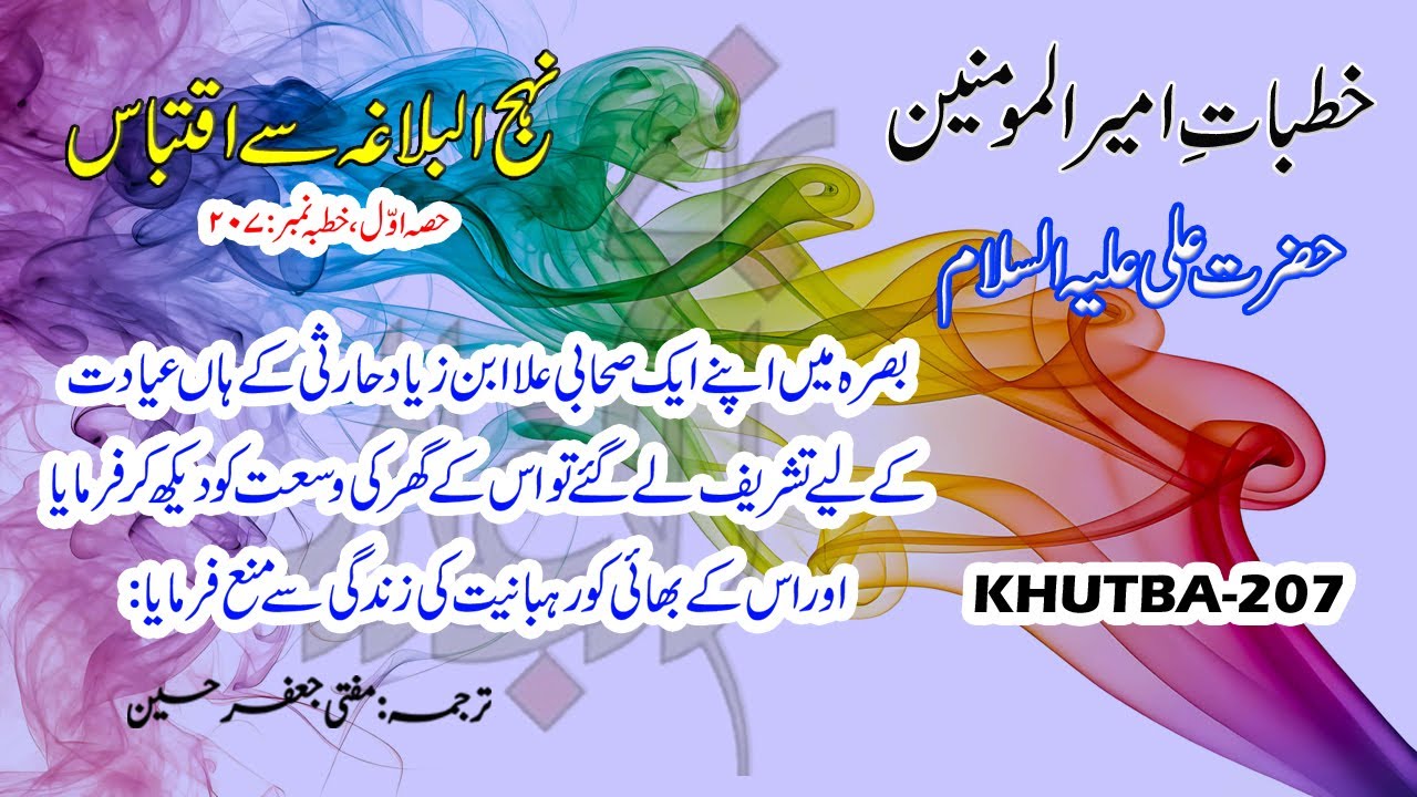 Khutba No 207 | Deen aur Duniya ka Perfect Balance! Imam Ali (a.s.) ne aik Sahabi ko kyun roka?