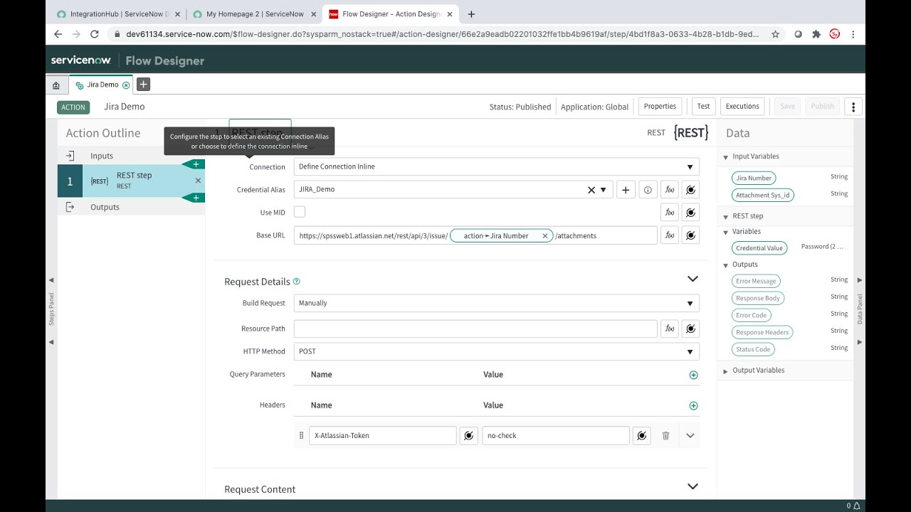 IntegrationHUB | Flow Designer | JIRA Attachment API