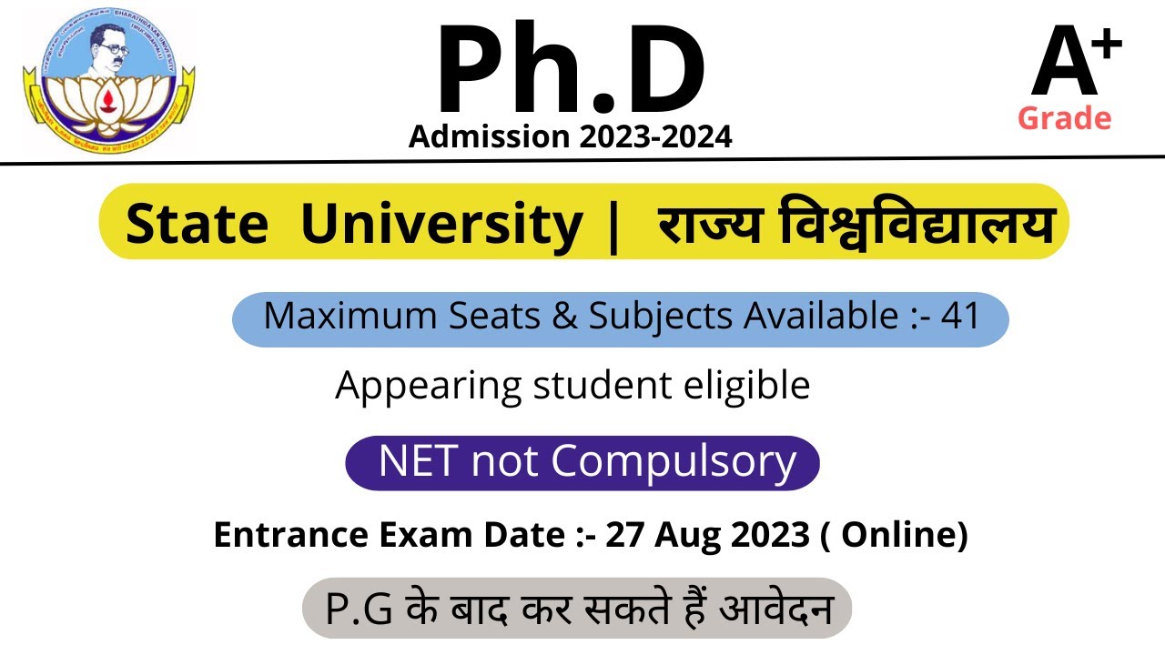 PhD  admission notification 2023 | state university | online Entrance  Exam  | PhD admission 2023