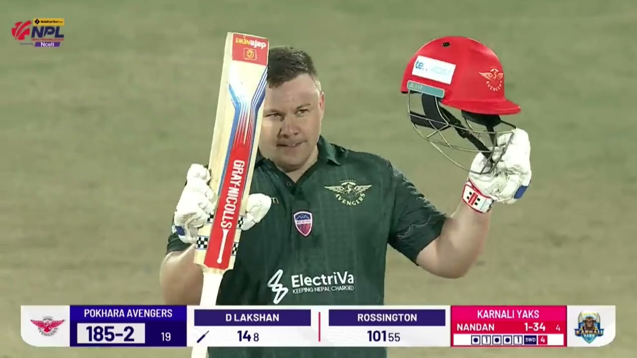 Npl Season 2 | Karnali Yaks vs Pokhara Avengers | Second Century | Adam Rossington