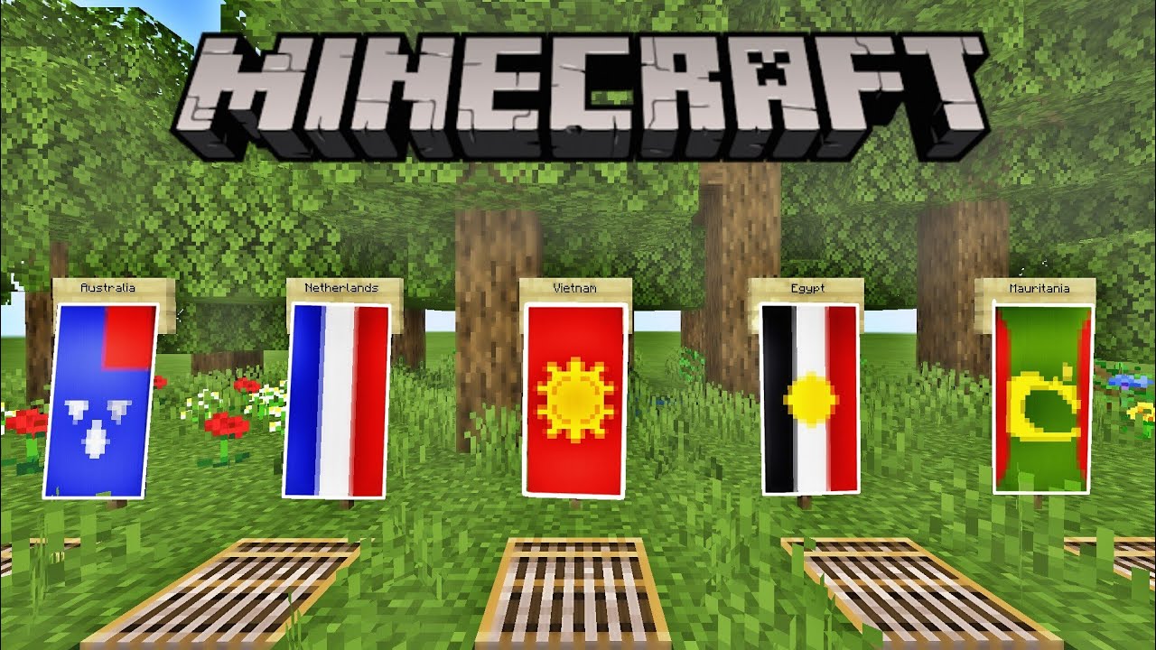 5 Country Flag Banners (Australia, Netherlands, Vietnam, Egypt, Mauritania) - Banners - Minecraft