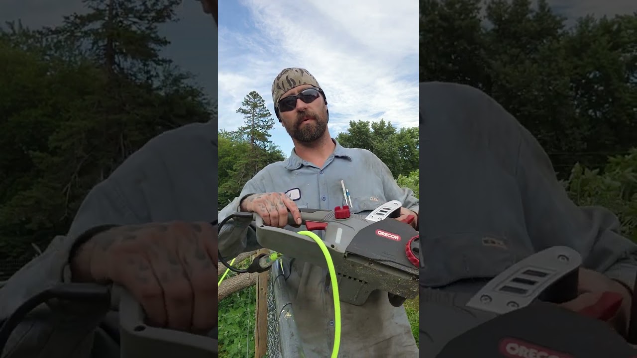 Testing the Oregon electric chainsaw 16 inch bar.