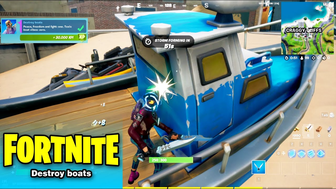 Destroy boats in Fortnite Chapter 2 Season 7