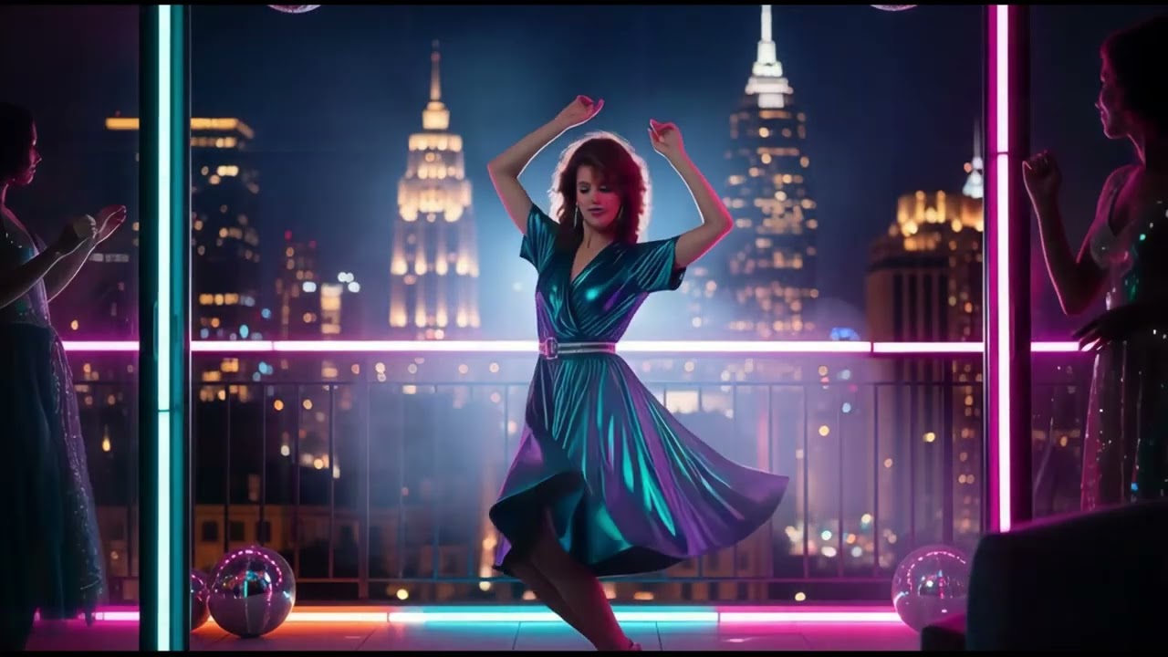 Neon Balcony Disco – 80s Night Grooves with Dancing Diva