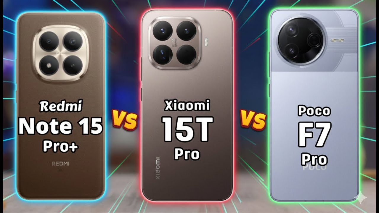 Redmi Note 15 Pro Plus vs Xiaomi 15T Pro vs Poco F7 Pro