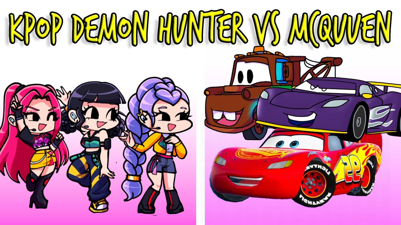 FNF NEW KPOP DEMON HUNTERS VS MCQUEEN`s | BLUEY CAN CAN | drKoploo