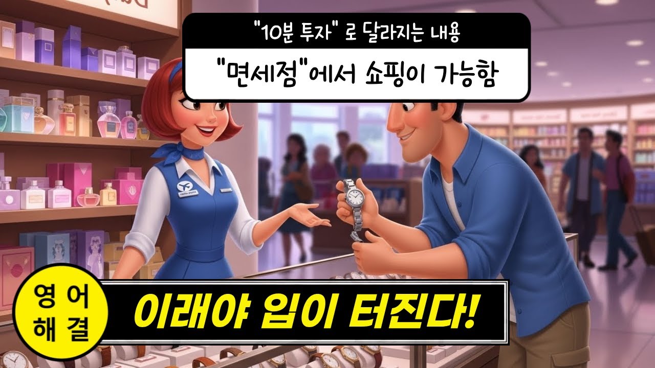 [10분 완성] 면세점에서 할인, 결제, 수령, 게이트 확인 필수 영어회화 20문장 (초보 스피킹 해결 3단계)