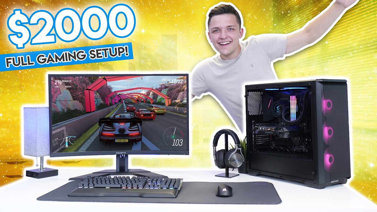 Epic $2000 FULL Gaming Setup 2020! [ft. 165Hz Curved Monitor & 1440p Gaming PC Build!]