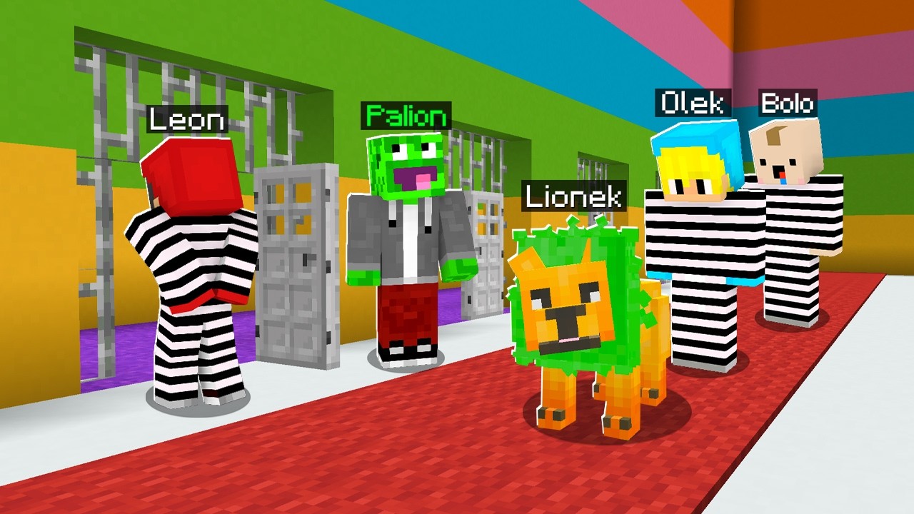 ZAMKNĄŁEM WSZYSTKICH PRZYJACI&Oacute;Ł w KOLOROWYM WIĘZIENIU w Minecraft!