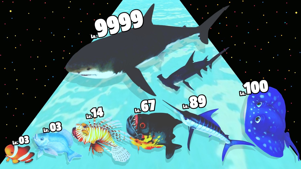 Fish Rush 3D - Level Up Fish Max Level Gameplay (Fish Evolution Run)