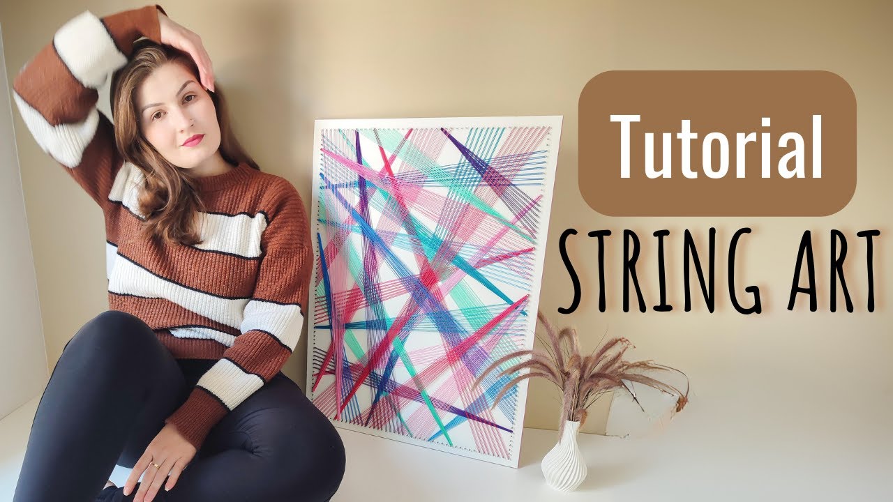 DIY quadro de pregos e linhas para decoração | String Art by Rafaela Righi #stringart #pregoselinha