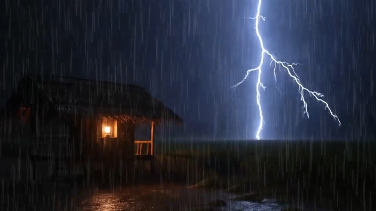 9 Hours Night Rain Sound With Thunder For Deep Sleep Therapy