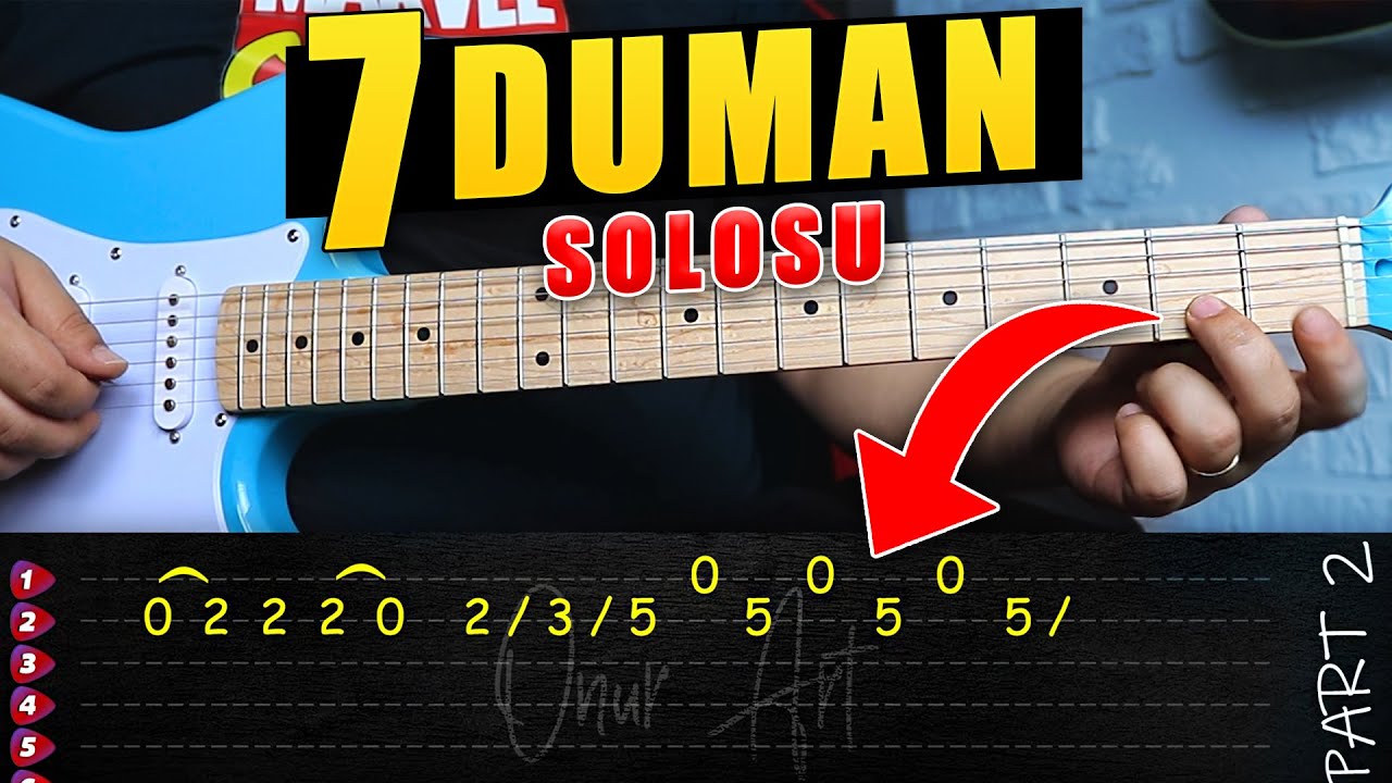 En iyi 7 Duman Gitar Solosu ( Riff'i ) TAB Elektro Gitar Dersi