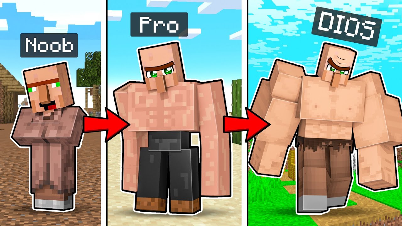 MINECRAFT pero Pasamos de ALDEANOS NOOB a PRO a DIOS 💎😎 Paso Minecraft Invictor