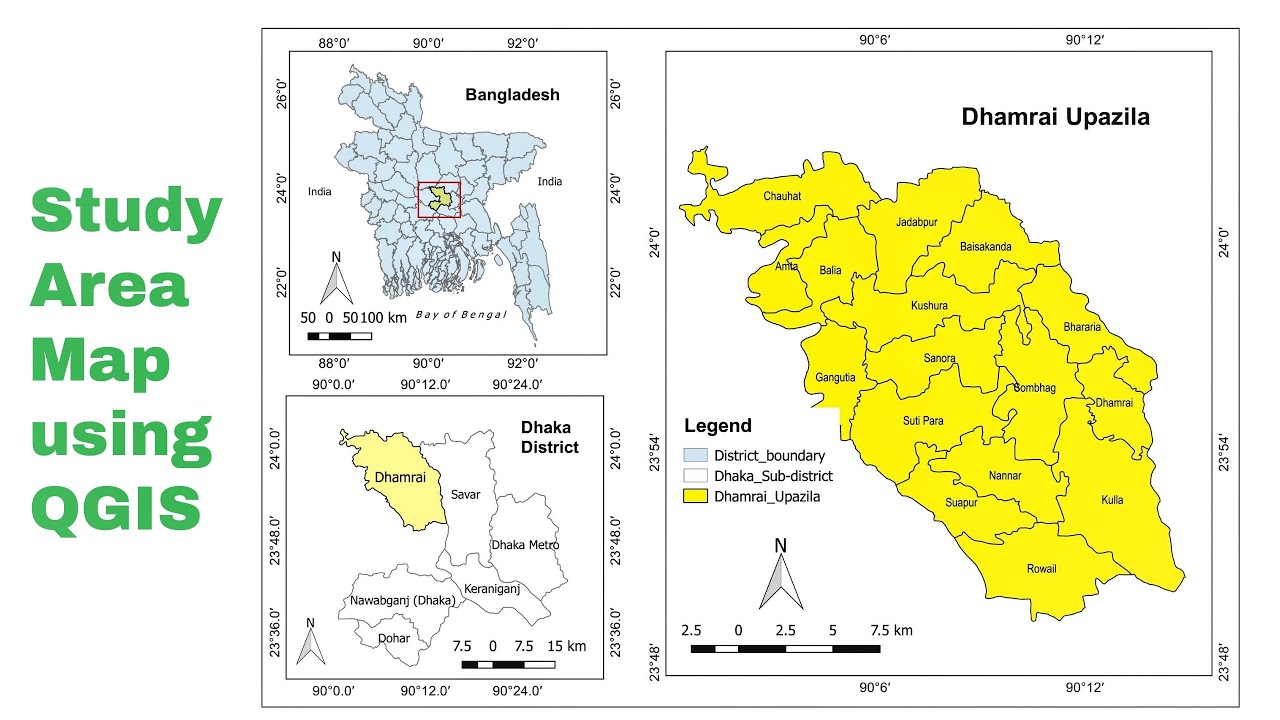Study area Map using QGIS