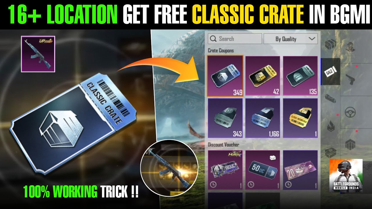 How To Get Free Classic Crate Coupon In Bgmi | Bgmi Me Free Classic Crate Coupon Kaise Milega