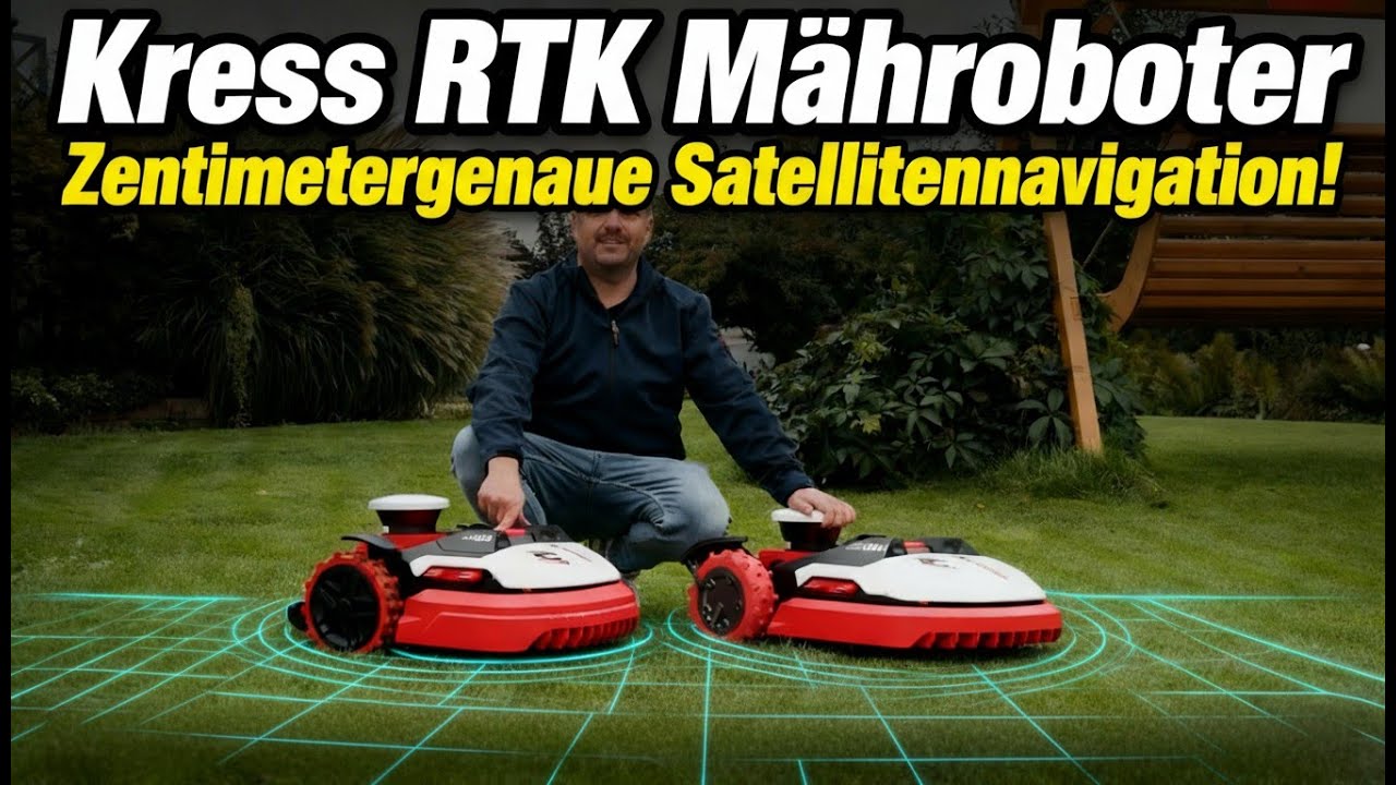 Garuda Technik Installationsvideo Kress RTK Mähroboter mit Zentimetergenauer Satellitennavigation