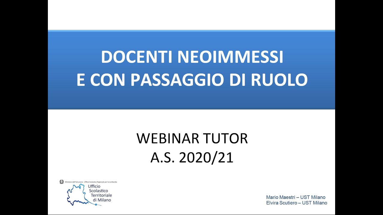 Il docente tutor nella formazione durante l'anno di prova
