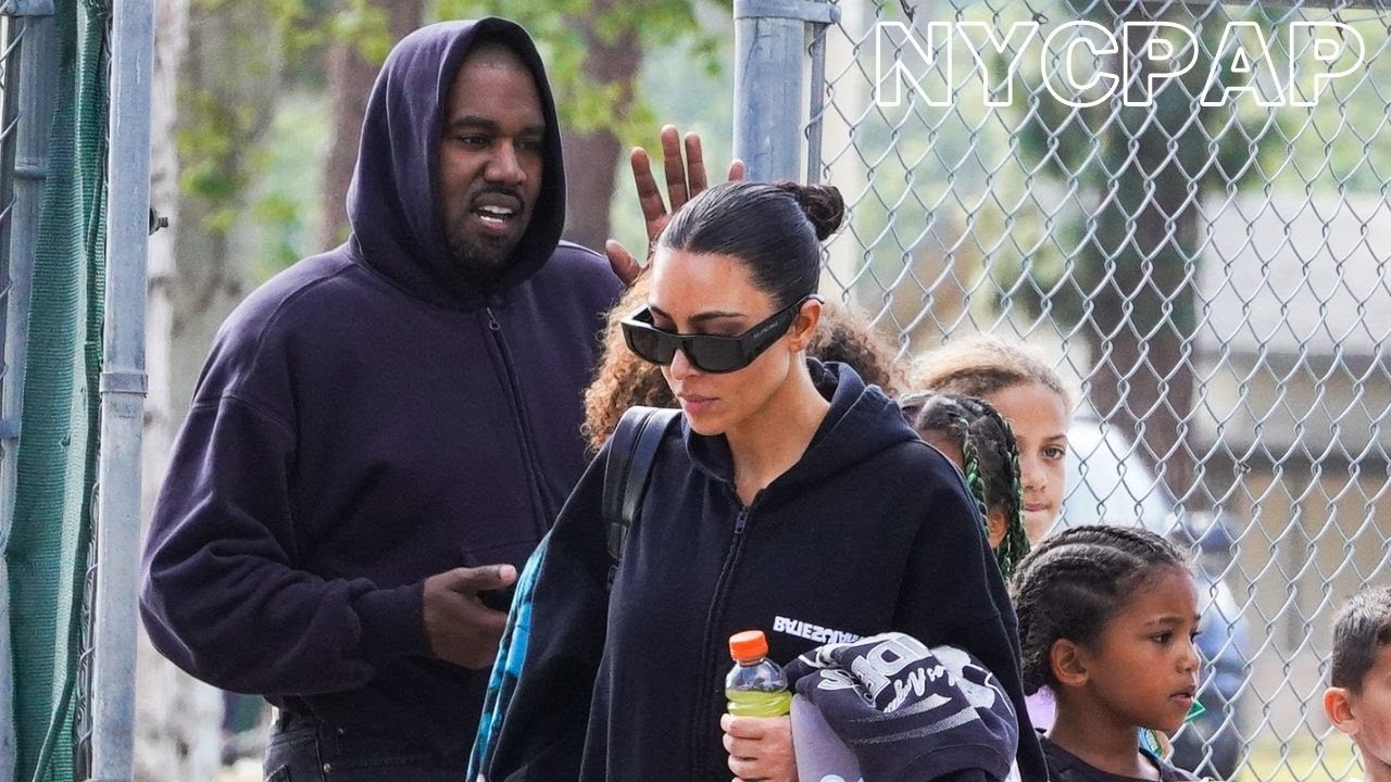 Kim Kardashian and Kanye West meet up to watch their kids soccer game in Los Angeles
