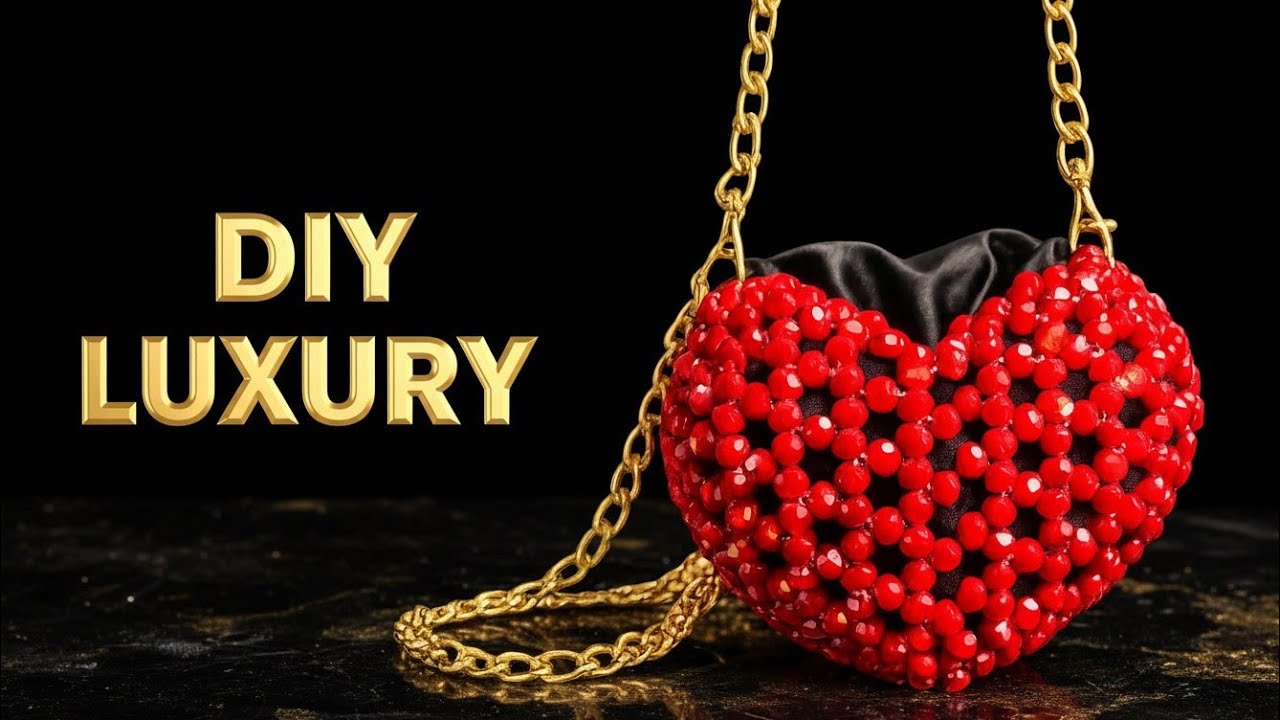 Making a ₹4000 Designer Heart Bag at Home | DIY Beading Tutorial #diy 