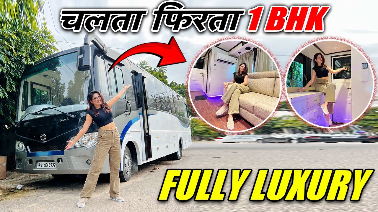 Bus turned into a VANITY VAN / CARAVAN #modifiedbus #vanityvan #bharatbenz #bus