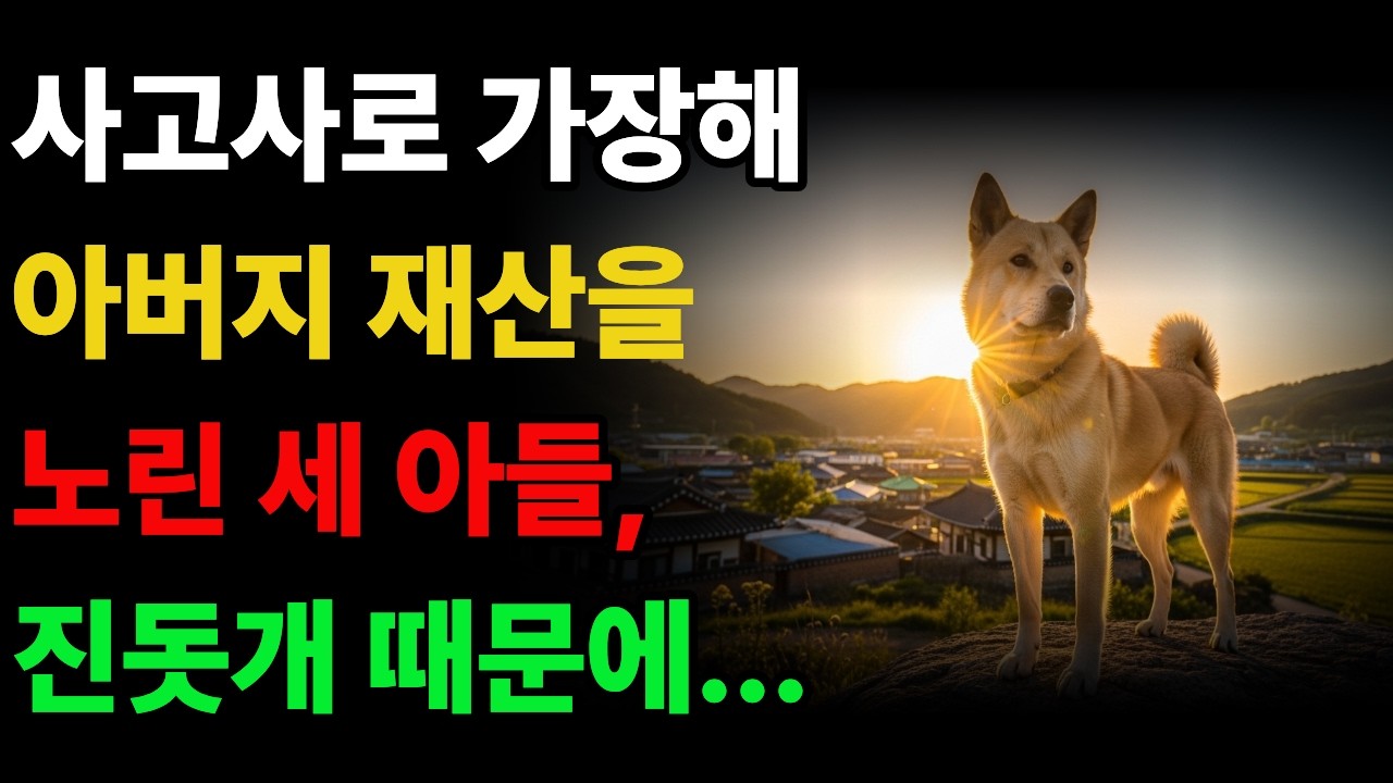 사고사로 가장해 아버지 재산을 노린 세 아들, 진돗개 때문에...  #진돗개사연 #진돗개 #감동사연 #강아지 #노후사연 #사연 #오디오북