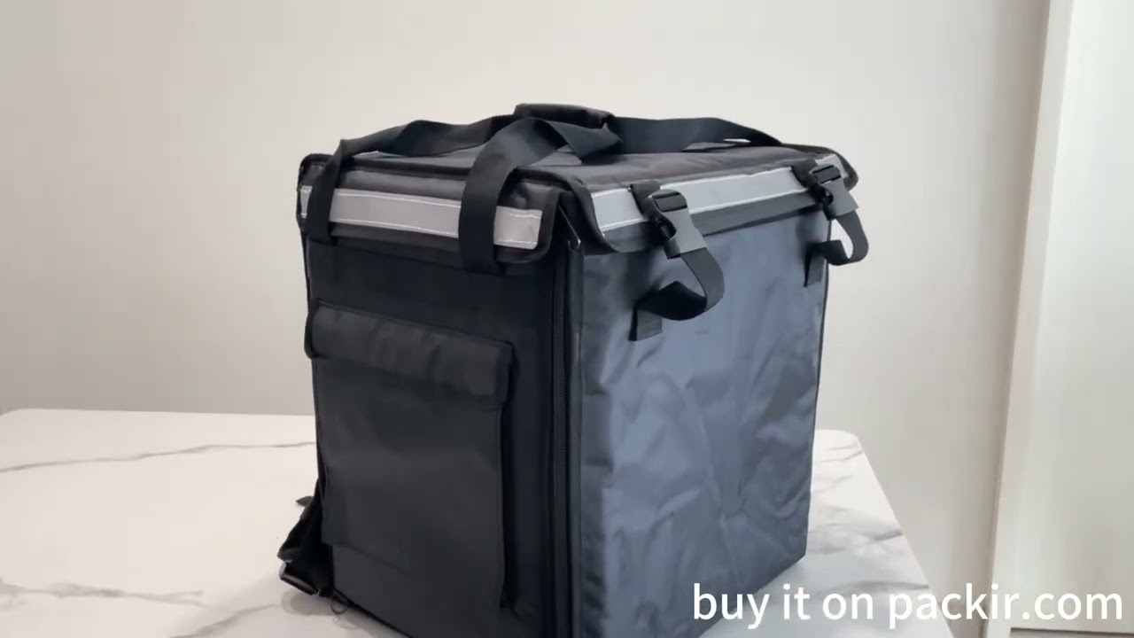 PK 65A Backpack Food Delivery Bag, 10 12 Pizza Insulated Bag, Side + Top Loading, 16 L x 12 W x 18 H