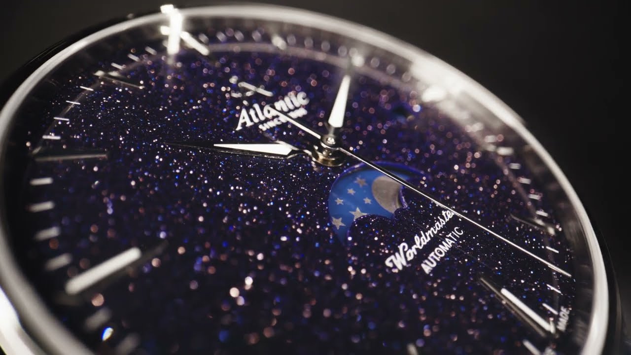 Atlantic Worldmaster Nightsky Automatic Moonphase | Blue Aventurine Stone Dial