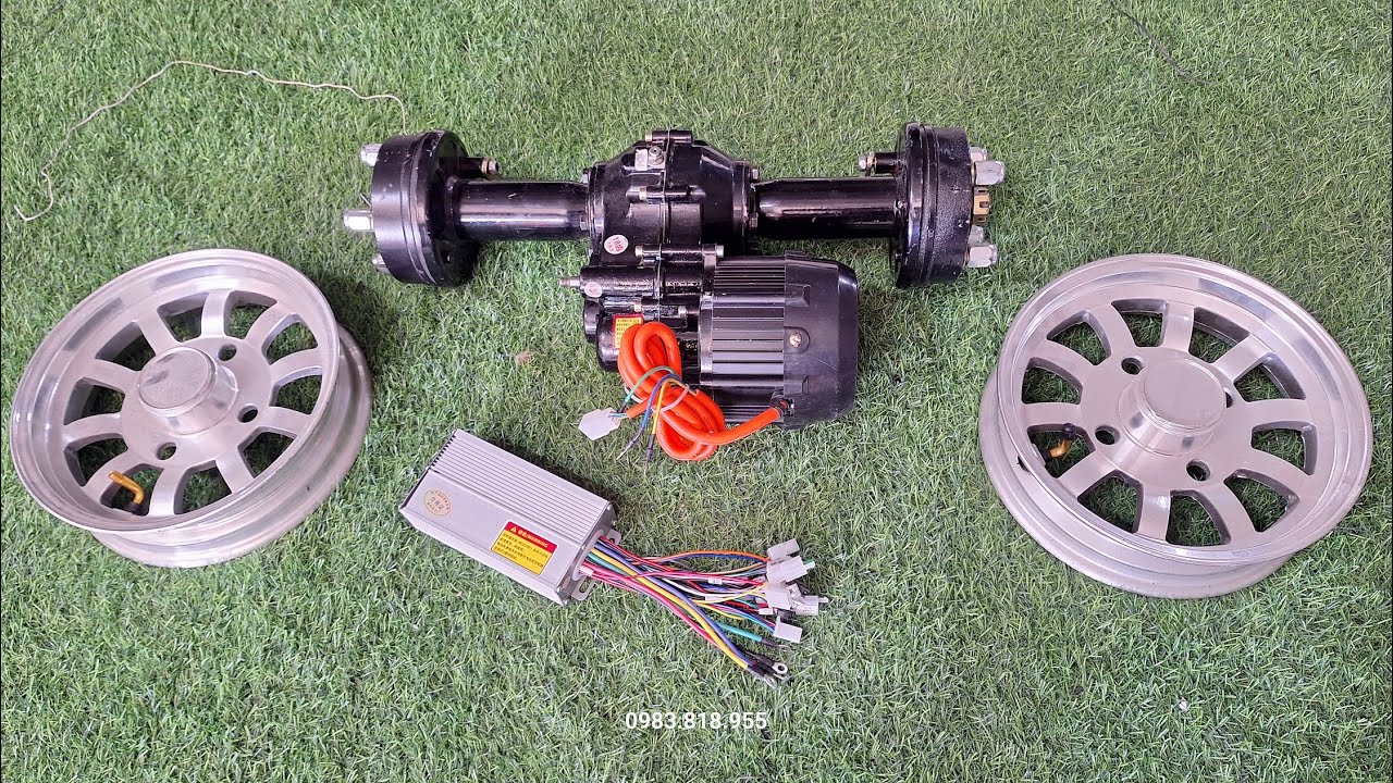 Bộ trục cầu chế xe 3 bánh điện cho người già và xe kéo hàng LH 0983818955