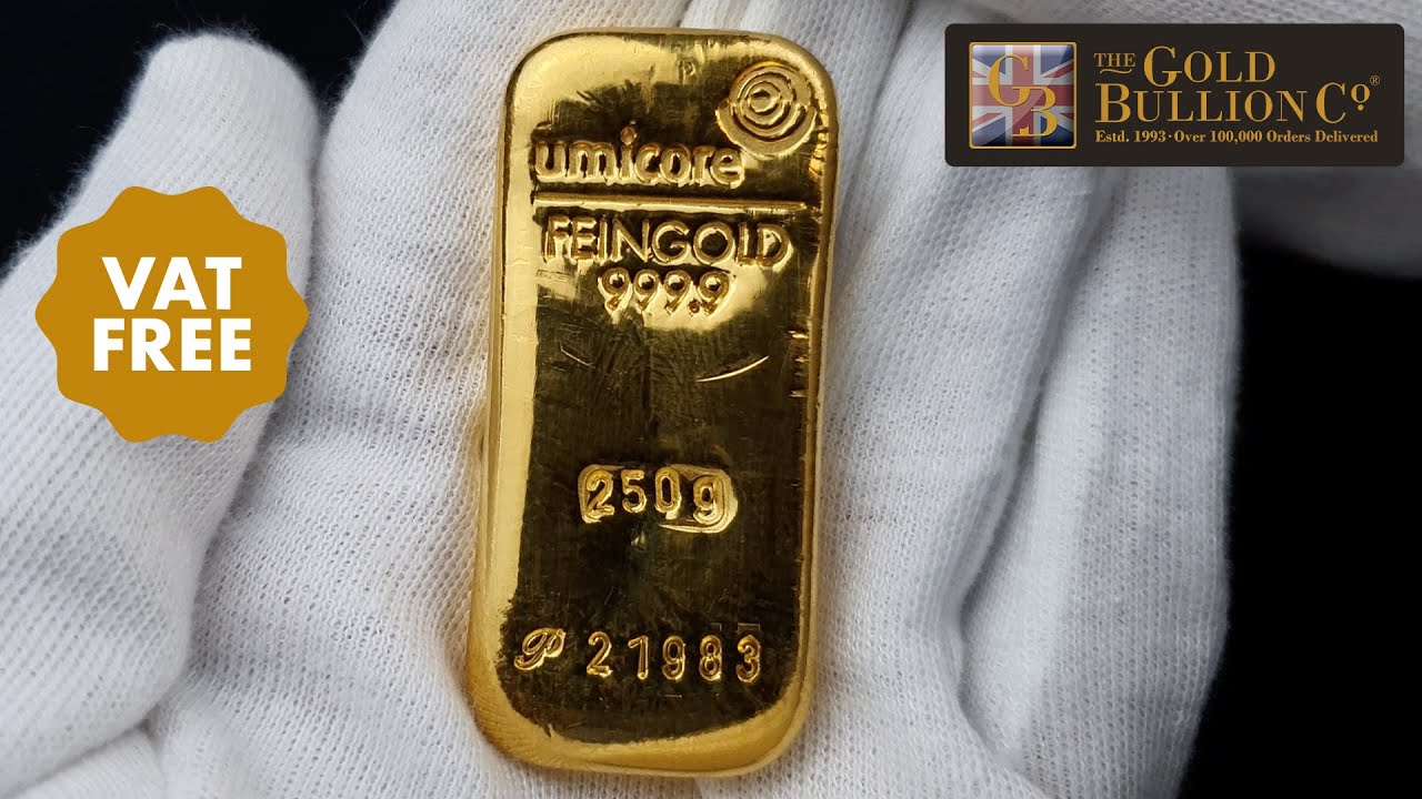 250g Umicore Cast Gold Bar I Buy Now