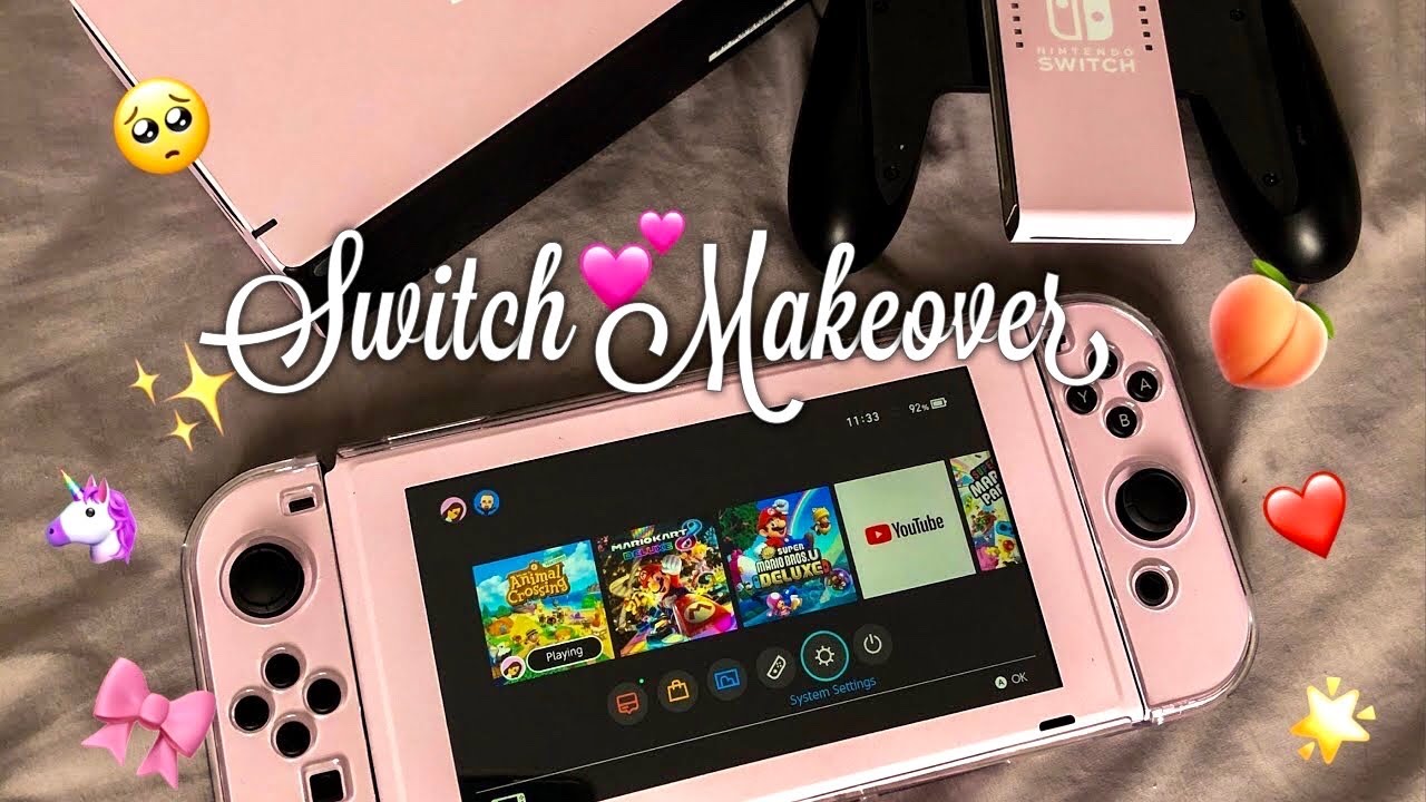 Cute Nintendo Switch Makeover! - Decorating My Nintendo Switch With Baby Pink Skin
