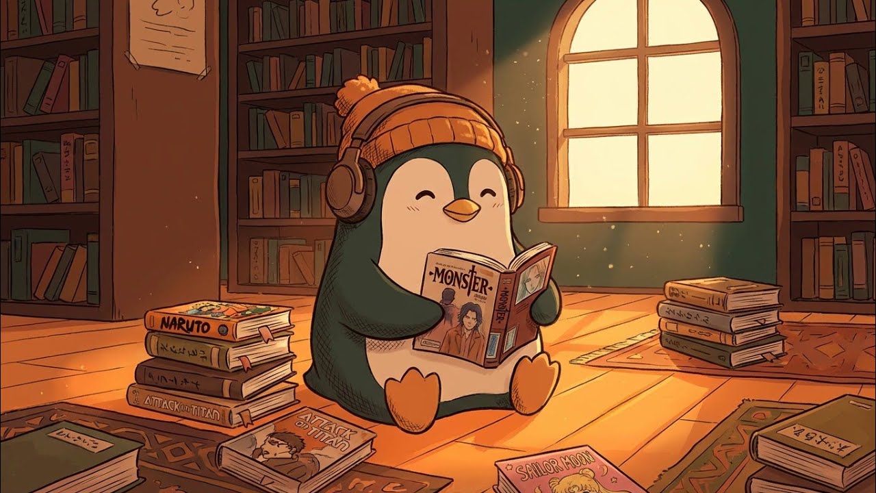 Deep Focus Lofi ☕🐧📚 | Cozy Study & Work Music for Calm Productivity 🌙✨🐧