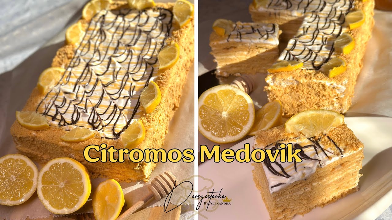 Citromos Medovik 🍋🍯🍰🐝🐻  Medovik citromos sütemény 🍋🍯🍰 #food #medovik #nekedbelegyen #főzés #sütés 