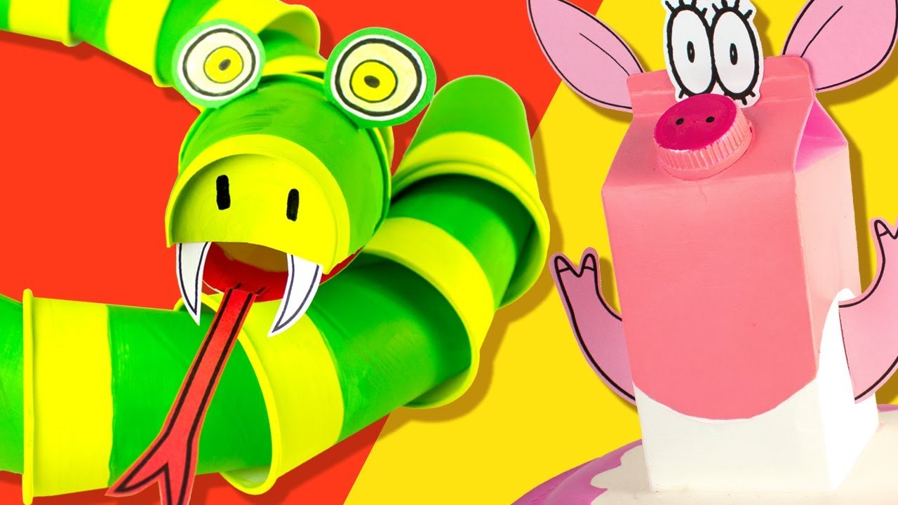 3 Fun Animal Crafts from Cardboard & Paper | DIY Ideas for Kids